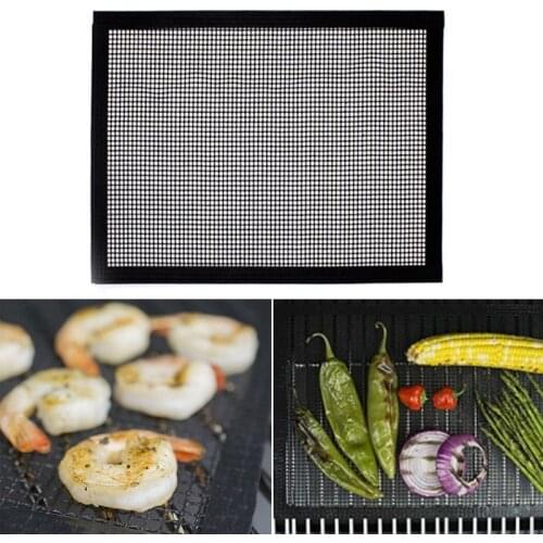 BBQ Grill Grid Mat Non-Stick Mesh Matts Barbeque Reusable Baking Net