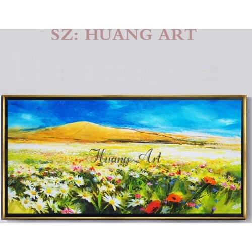 Hand-painted Pastoral scene garden landscape modern minimalist living room sofa wall decorative painting hanging Large murals