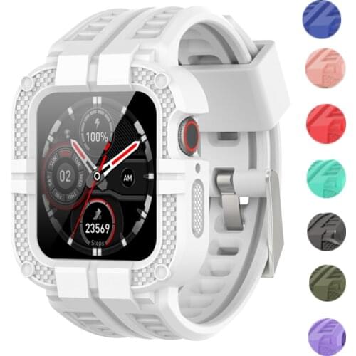 Silicone Strap+case For Apple Watch band 40mm 44mm 38mm 42mm wrist watchband Sports bracelet correa for iWatch serie 6 5 4 3 SE