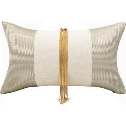 Light Luxury Cushion Cover 30x50cm Gold Metal Stipes Sofa Waist Pillowcase Decorative Home Pillow Cover