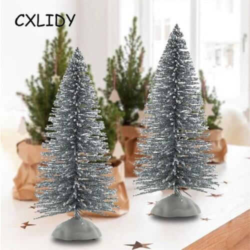 12cm Christmas Party Mall Restaurant Hotel Desktop Decoration Decoration Mini Silver Small Christmas Tree aa015