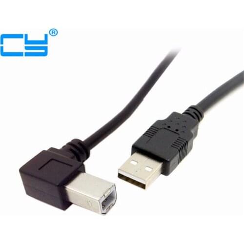 USB 2.0 A Male to B Male Left Angled 90 Degree Printer Scanner Hard Disk Cable 50cm