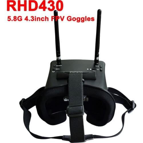 SJ RHD430 4.3inch FPV Googles 5.8G 40CH Diversity DVR Built-in Battery 800*480 Receiver Head Tracker for RC Racing Drone