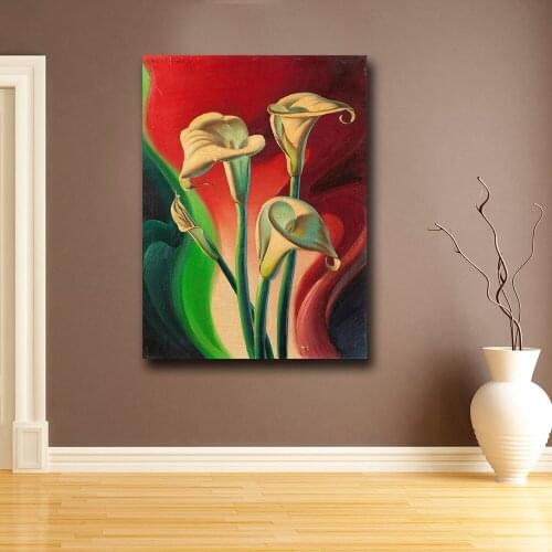 Wxkoil Art Wall Pictures Arum lilies Canvas Painting For Living Room Home Decor Oil Painting On Canvas Wall Painting Unframed