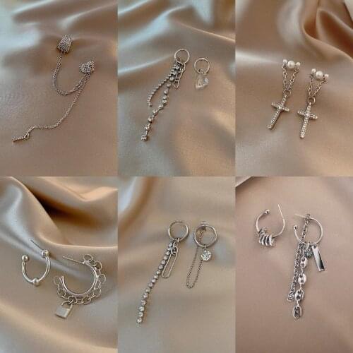 Punk Earrings Ladies Women Punk Rock Hip-hop Street Gothic Boho Ethnic Fashion Silver Hoop Earrings Cuff Ear Clips