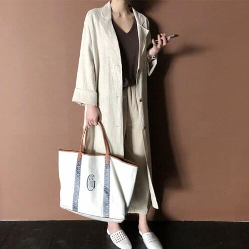Women Autumn Thin Beige Long Trench Coat 2021 New Single Breasted Straight Jacket Outwear Windbreaker Casual Raincoat
