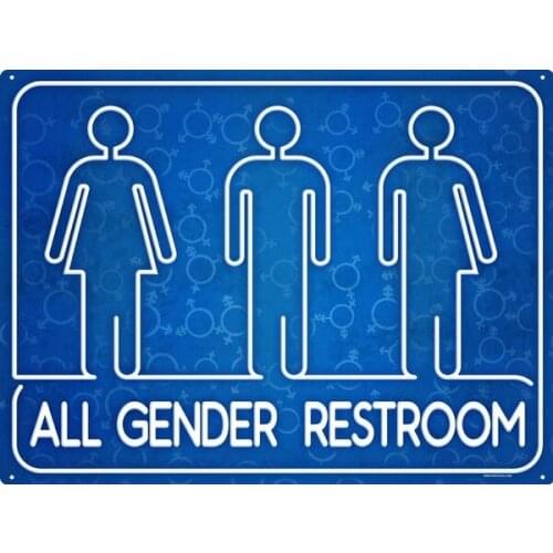 All Gender Restroom Tin Sign