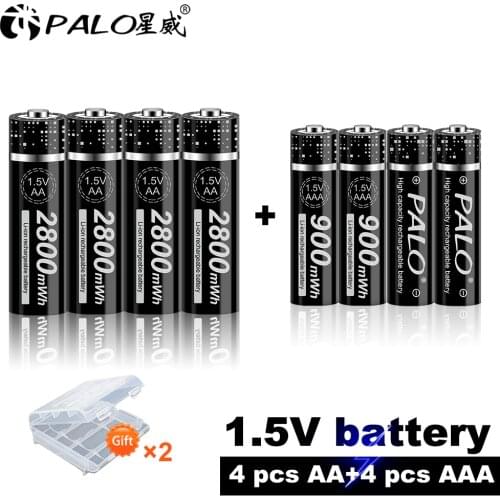 AA 2800mWh 1.5V Lithium Battery + AAA 900mWh1.5V Li-ion Rechargeable Battery Charger AA AAA for Led Light Toy MP3