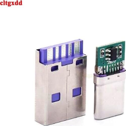 1Set Fast Charge Type-C USB 65W 5A Male Connector Welding With 5Pin PCB + Type A Male 6 Pin USB DIY OTG Data Charge DIY KIT