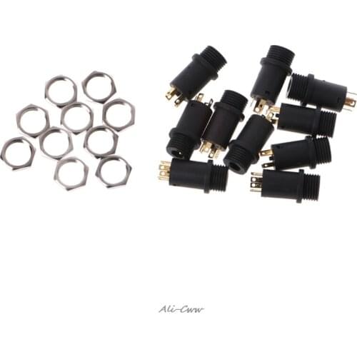 10 Pcs 3.5mm 4 Channel Female Headphone Stereo Jack Panel Mount Connector Gold Plated