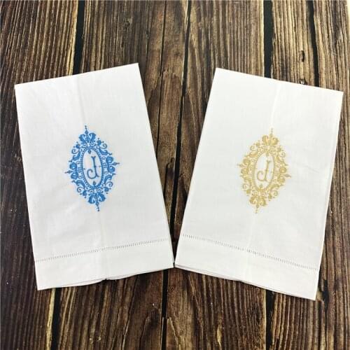 12 PCS Fashion Guest Towels (Letter-J) Monogrammed Tea Towel 14X22-inch Cleaning Cloth Guest Hand Dish Kitchen Bathroom Towel