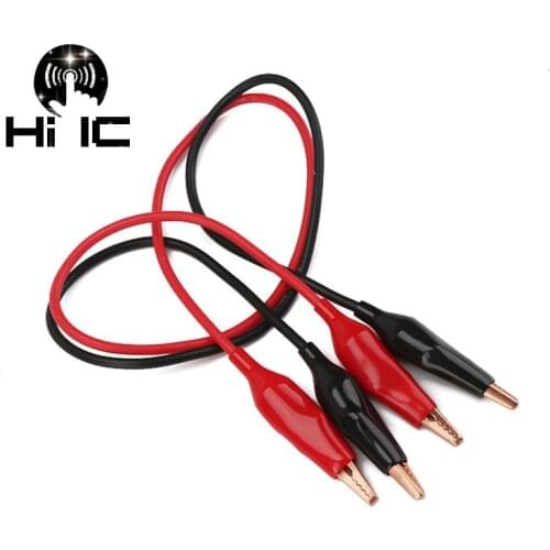 2-wire 4-clip Copper connection Alligator Clips Electrical Test Leads Double-ended Crocodile Clips Roach Test Jumper