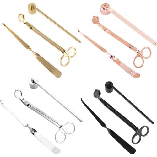 3Pcs Stainless Steel Candle Wick Trimmer Snuffer Candle Wick Dipper Candle Accessories Tool Set for Wedding Party