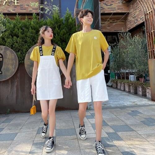 9830#2021 Summer Couples Short Sleeve T-Shirt couples clothing couples clothes