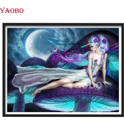 Unicorn girl with butterfly wings Diamond embroidery Painting Full Drill Square/Round 5D Diamond Painting Mosaic Needlework