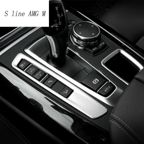 Car Styling Central Handbrake Auto H Button Left side storage box Decorative Cover Trim for BMW X5 X6 F15 F16 auto Accessories