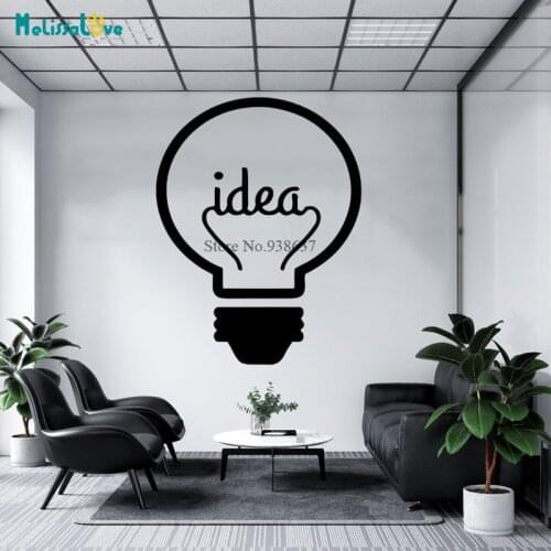 Big Size Good Idea Quote Creative Design Decal Office Decal light bulb Filament studio Company Decals Wall Sticker Decor BB429