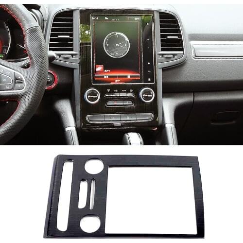 For Renault Koleos 2017-2020 Center Console Navigation GPS Navigator Frame Trim Decoration Stainless Steel For Samsung QM6