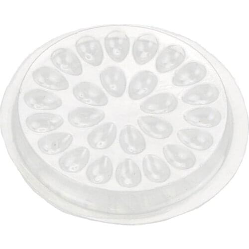 10Pcs Disposable Flower Shape Eyelash Extension Glue Holder Gasket Pads Plastic Transparent Eyelashes Adhesive Pallet With 27 We