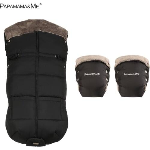 Babystroller glove 2 in1 trolley warm sleeping bag foot muff gloves mitten pure cotton foot cover baby accessories Paamamame