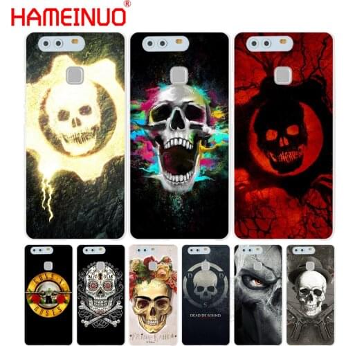HAMEINUO Dead De Sound Skull Cover phone Case for huawei Ascend P7 P8 P9 P10 lite plus G8 G7 honor 5C 2017