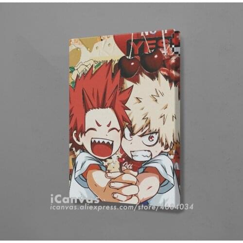Kiribaku Katsuki Bakugou and Eijiro Kirishima Decoration Prints Home Decor Canvas Dorm Living Room Bedroom Painting Wall Art