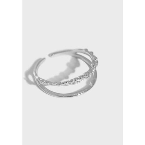 New 925 Sterling Silver Double Layer Rings For Women Jewelry, Elegant Silver 925 Ring Female Friend Gift Finger Accessories
