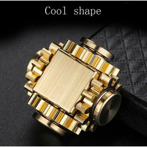 Fingertip Gyro Gear Linkage Cube Pure Copper Finger Mechanical Gyro Adult Decompression Toy Gift Craftsman Feelings Brain Game