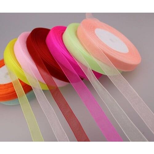 High Grade 25 Yard Roll 20mm Voile Yarn Organza Christmas RIbbon Wedding Cake DIY Candy Box Decor Colorful Packing Home Textile