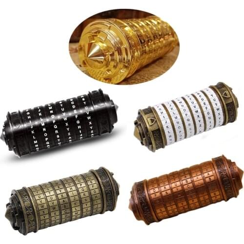 Leonardo da Vinci code toys Metal Cryptex locks wedding gifts Valentines Day gift Letter Password escape chamber props