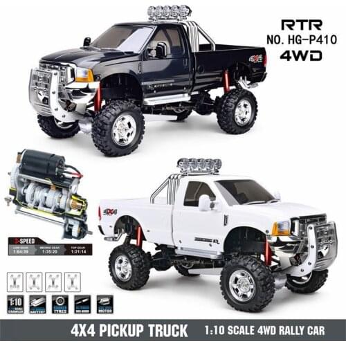 HG-P410 1/10 4WD 2.4G 30KM/H RC Car Remote Control Truck RC Model Car Toy (Without Battery And Charger)Children Toys-Black White