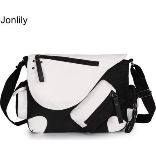 Jonlily Mens Retro Shoulder Bag Casual Messenger Crossbody Bag Canvas Daybag Teens High Capacity School Bag Laptop Bag -KG361