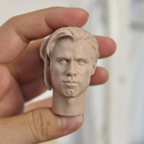 Unpainted 1/6 Scale Vincent Vega John Travolta Head Sculpt Model For 12'' Action Figure Dolls Painting Exercise No.317
