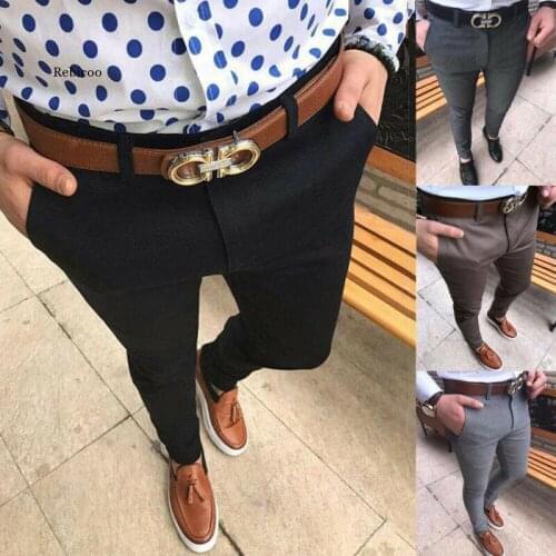 New Male Spring Autumn Fashion Business Casual Long Pants Suit Mens Trousers Elastic Straight Formal Plus Size Big Pants