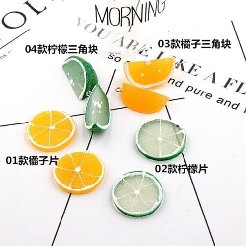 BIG CITRUS SLICE Resin Charms Fruity Lemon Pendant for Jewelry Making Orange Charms Green and Yellow Slice Charms Lemon Slice J6
