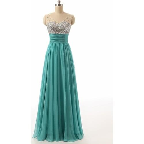 Simple Evening Dress V-Neck Sleeveless Beading Straight Robe De Soiree Formal Dresses Evening Gown Elegant Vestidos De Fiesta