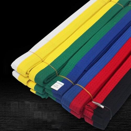 220 Cm Taekwondo WTF Belt colour Belt Martial Arts Karate Judo Uniform Accessories Quality Cotton Road Belt Wholesale