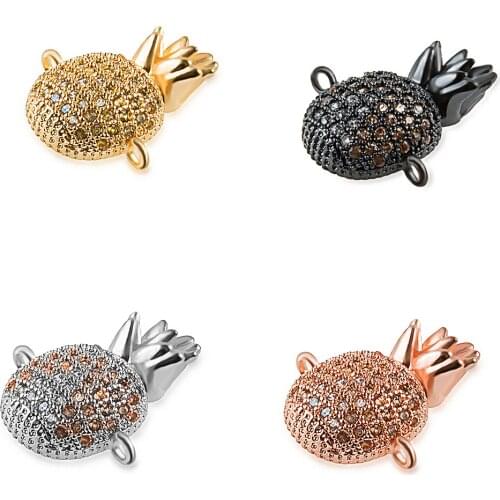 Luxury charm diy Pavé Crystal Pineapple Jewelry Accessories Personality Charm Jewelry Accessories Wholesale