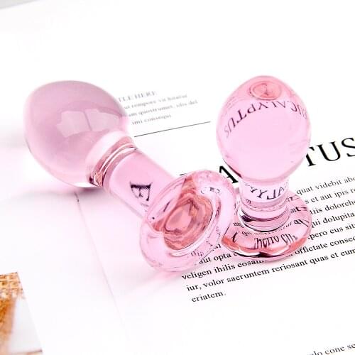 Crystal Pink Glass Anal Plug Insert Transparent Anal Butt Plug No Vibrator Penis Dildo Masturbator Sex Toys For Women Adult Shop