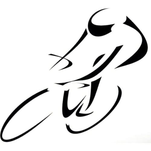 12.6CM*11.5CM Cyclist Silhouette Black/Silver Car Stickers Fashion Vinyl S9-0105