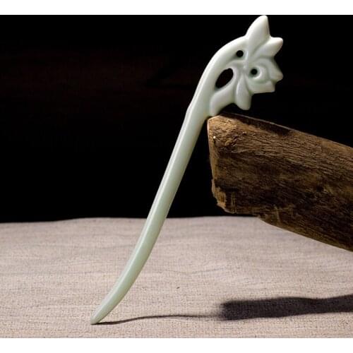 Vintage Ceramics Hair Sticks Chinese Style Hair Fork Hair Clips Ethnic Flower Hairpin Headpiece Wedding Hair Jewelry Accessories