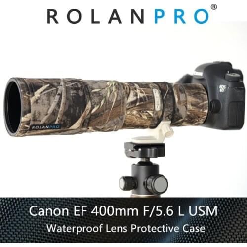 ROLANPRO Waterproof Lens Protective Case For Canon EF 400mm F/5.6 L USM Lens Camouflage Coat Rain Cover For Canon SLR camera