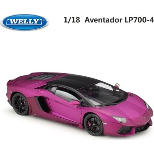 WELLY Diecast 1:18 High Simulator Model Car Lamborghini Aventador LP700 Metal Racing Car Alloy Toys For Kids Gifts Collection