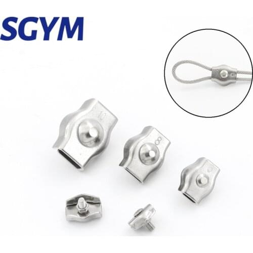 Wire Rope Chuck 2pcs 304 Stainless Steel Wire Rope Clips Single Grips Cable Clamps M6 M8 M10 For Steel Wires