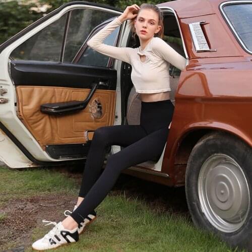 YAOJINGCOCO Women Fitness Sexy Leggings Fashion Breathable Slim Pants Sports Yoga High Waist Trousers for Female Black Leggings