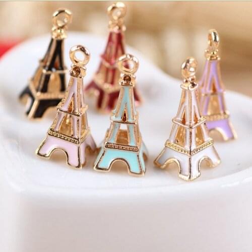 10*24mm 20pcs cute Eiffel tower charms Alloy Pendant fit for necklaces bracelets DIY Female Fashion Jewelry decoration