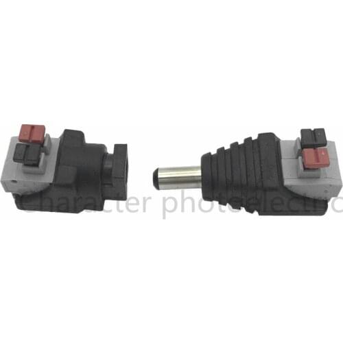 10 pairs Male 10pcs Female 10pcs DC connector 5050 5630 2835 LED strip clamp spring connector male plug and plug DC adapter