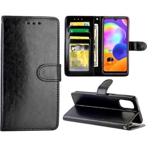 10pcs/lot Double Fold edge Crazy Horse Wallet PU Leather +TPU Case For Samsung S10 Plus E Note 10Lite S10Lite A31 A21 A01