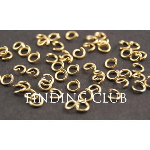 1000 pcs 4mm KC gold plated Open Jumprings Jump ring DIY Metal Bracelet Necklace Jewelry Findings