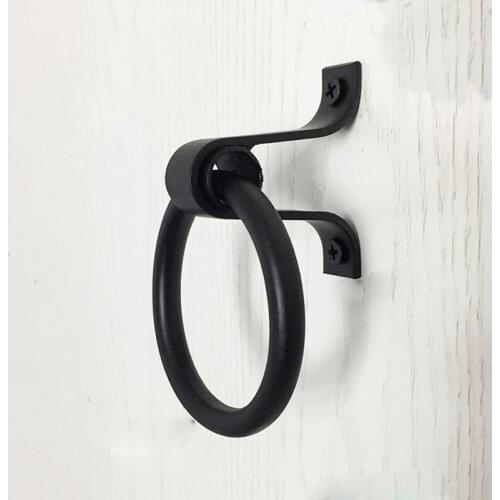 2 PCS Vintage Furniture Handle Black Kitchen Cabinets Pull Knobs Drawer Wardrobe Cupboard steel Door ring